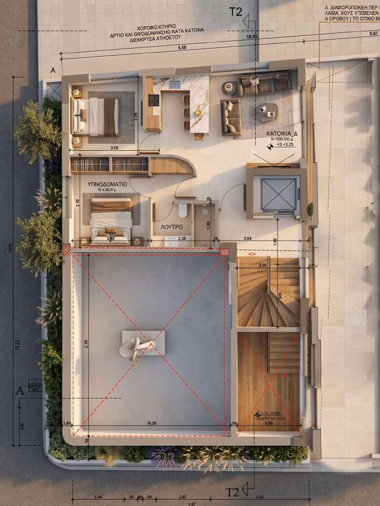 Loft ünite yerleşim planı